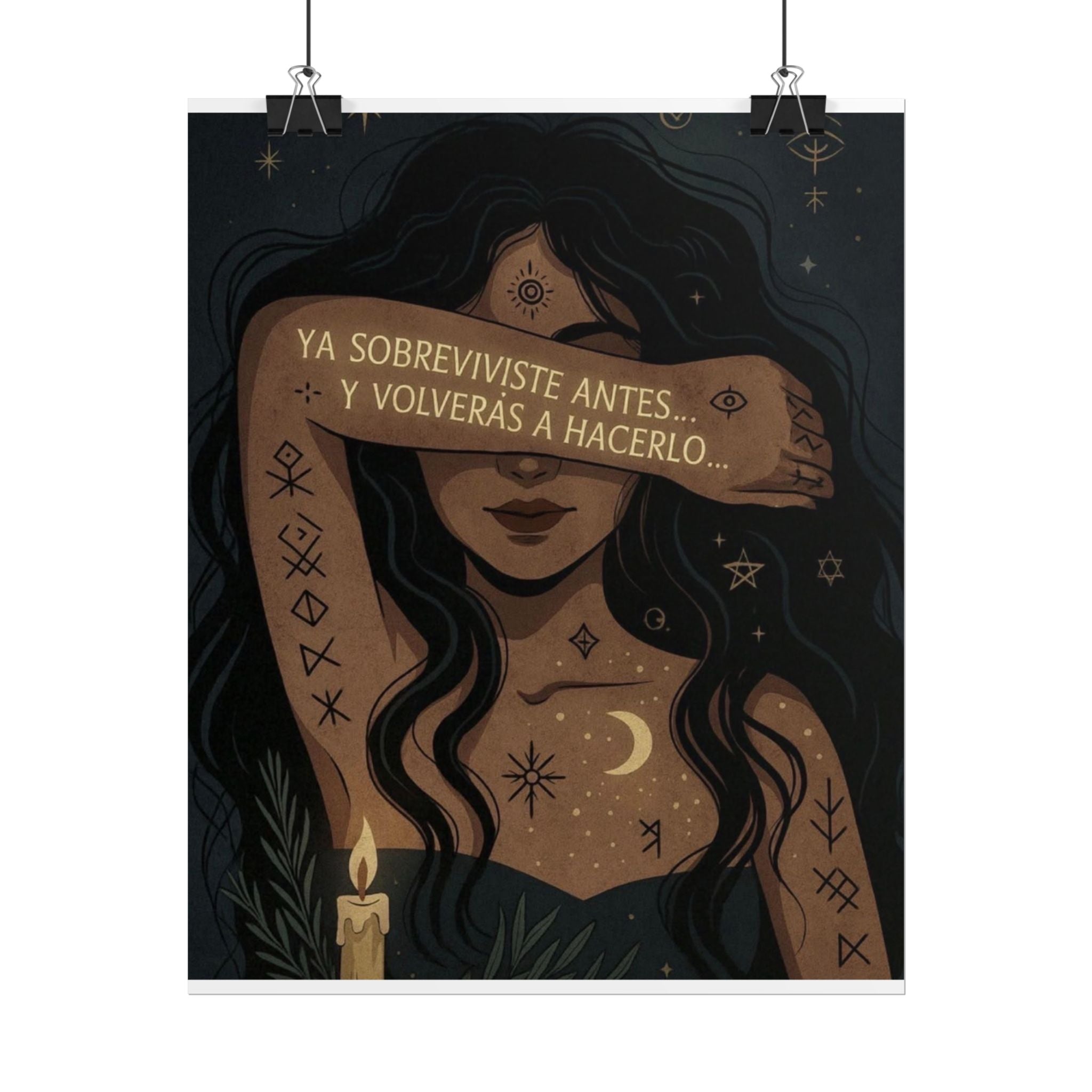 Ya sobreviviste antes... y volverás a hacerlo Poster | Tarot Moon Candle Illustration