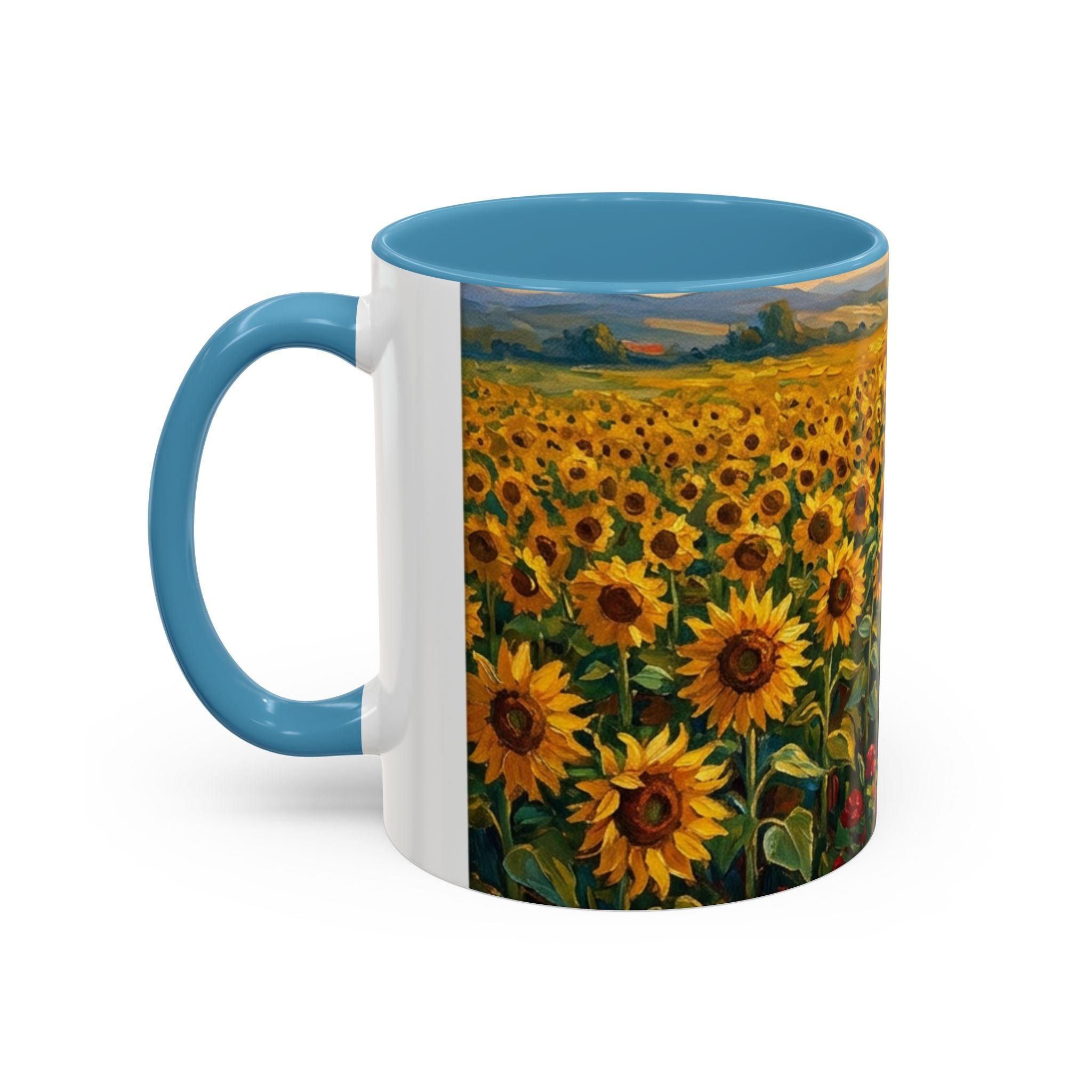 Sunflower Field Accent Coffee Mug – Bright Floral Landscape 11/15oz
