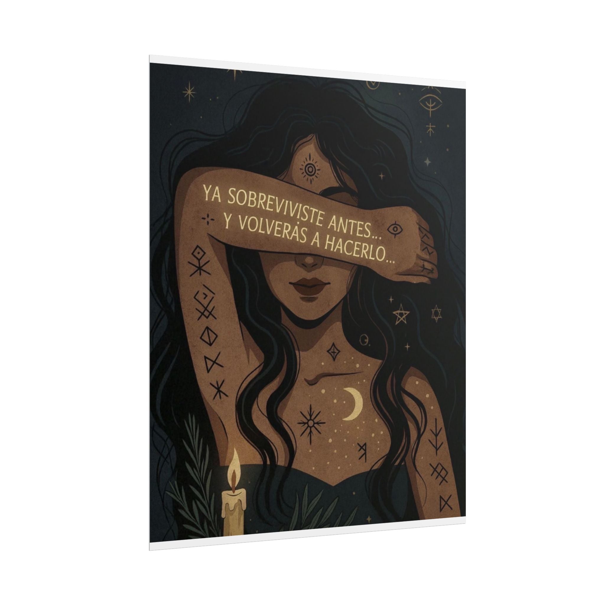 Ya sobreviviste antes... y volverás a hacerlo Poster | Tarot Moon Candle Illustration