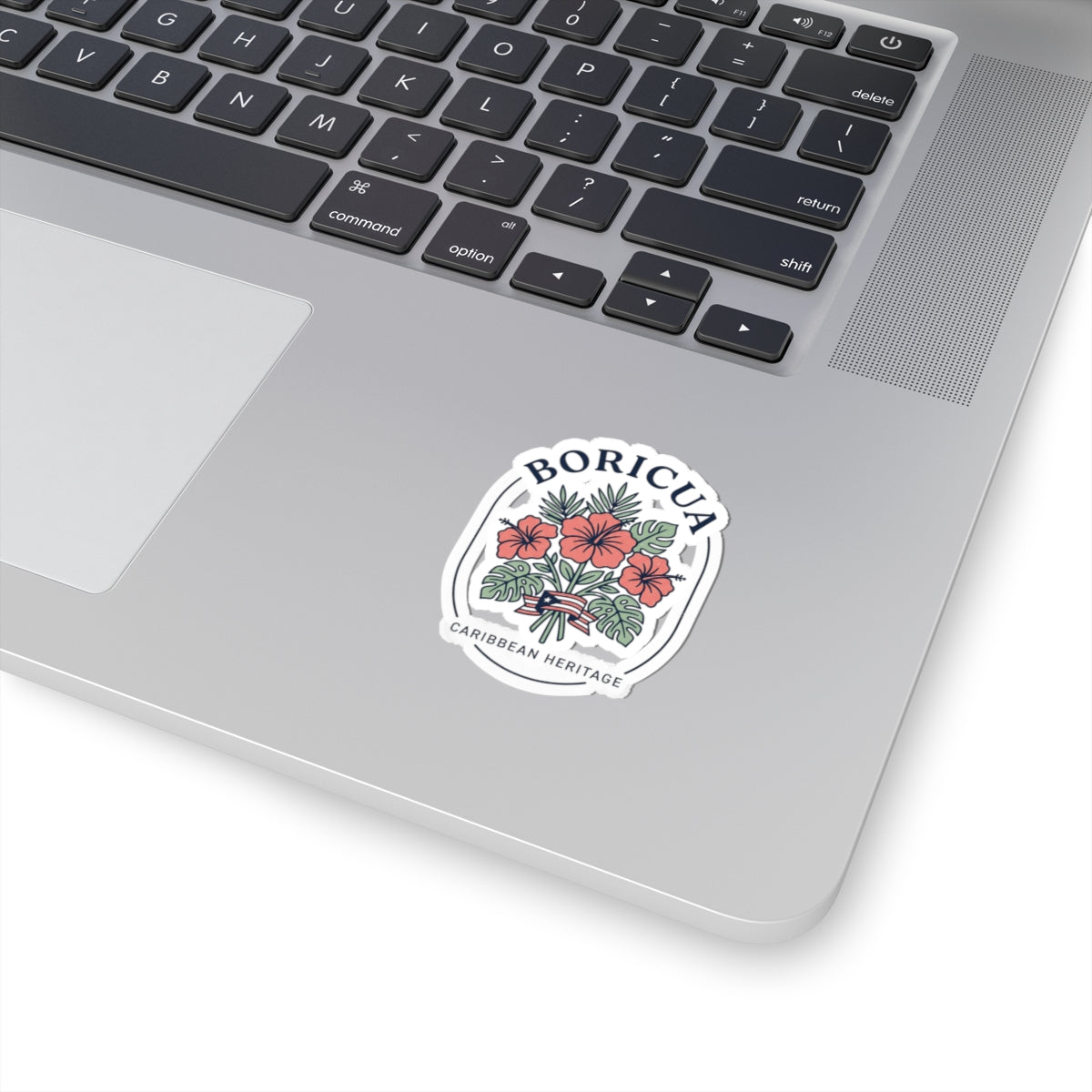 Boricua Floral Crest Kiss-Cut Stickers | Caribbean Heritage, Island Pride