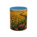 Sunflower Field Accent Coffee Mug – Bright Floral Landscape 11/15oz